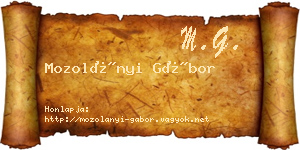 Mozolányi Gábor névjegykártya